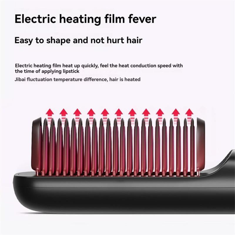 Wireless USB Rechargeable Hair Straightener Comb, Negative Hair Straightening Brush, Professional Diffuser Hair Styling Tool for Home & Salon Use, National Day Offers