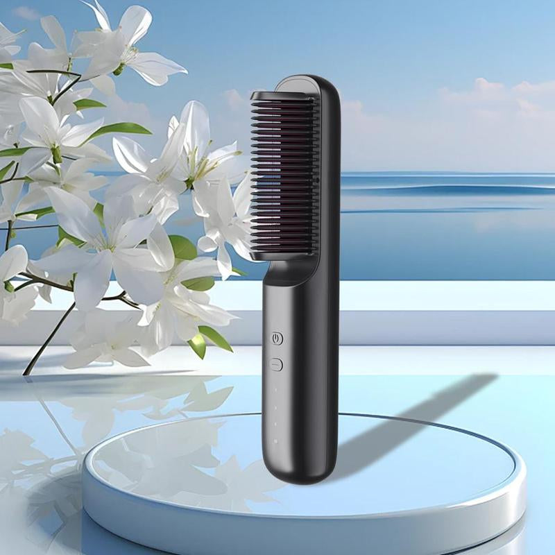 Wireless USB Rechargeable Hair Straightener Comb, Negative Hair Straightening Brush, Professional Diffuser Hair Styling Tool for Home & Salon Use, National Day Offers