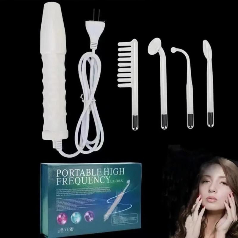 4-In-1 High Frequency Electrode Wand, 1 Set Facial Skincare Electric Massager, Face Hair Massage Comb Stick, Skin Care Machine, Winter & New Year Gift