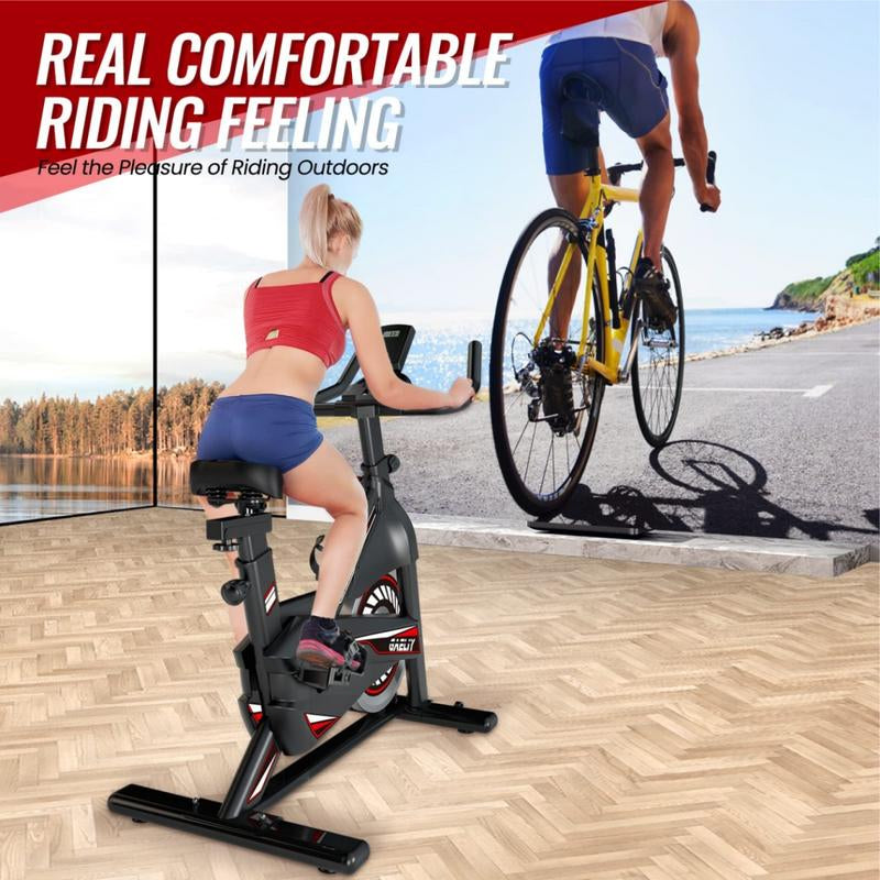 Exercise Bike-Stationary Bikes Indoor Cycling Bike,Cycle Bike Belt Drive Indoor Exercise Bike with LCD Monitor and Comfortable Seat Cushion