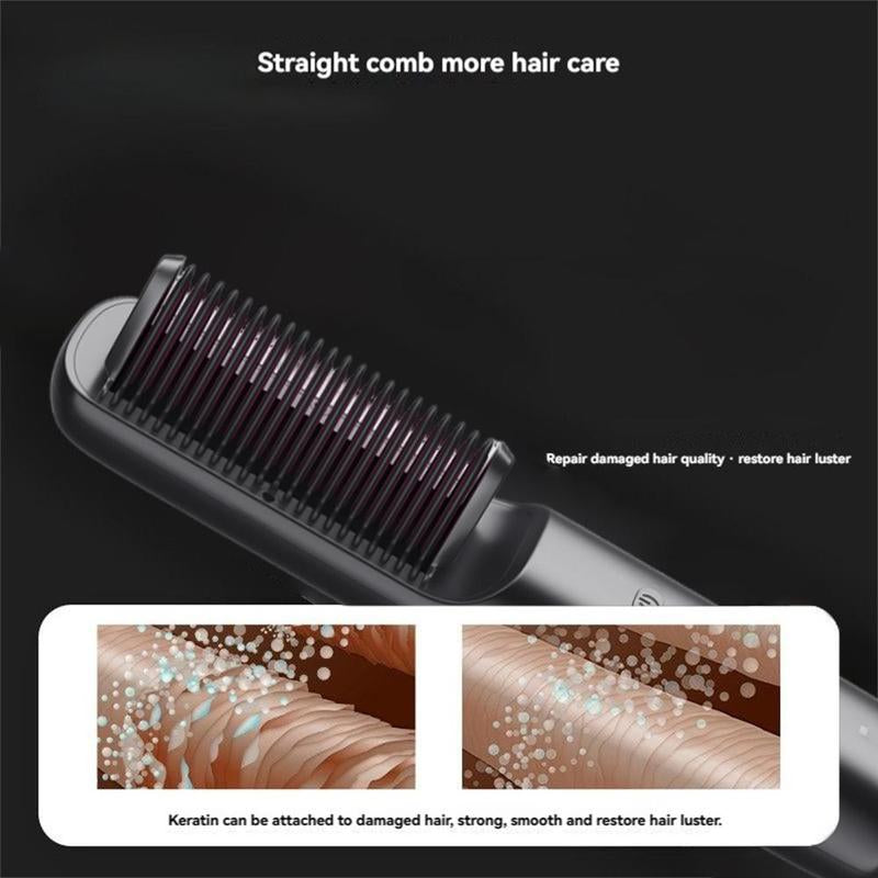 Wireless USB Rechargeable Hair Straightener Comb, Negative Hair Straightening Brush, Professional Diffuser Hair Styling Tool for Home & Salon Use, National Day Offers