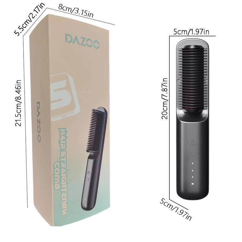 Wireless USB Rechargeable Hair Straightener Comb, Negative Hair Straightening Brush, Professional Diffuser Hair Styling Tool for Home & Salon Use, National Day Offers